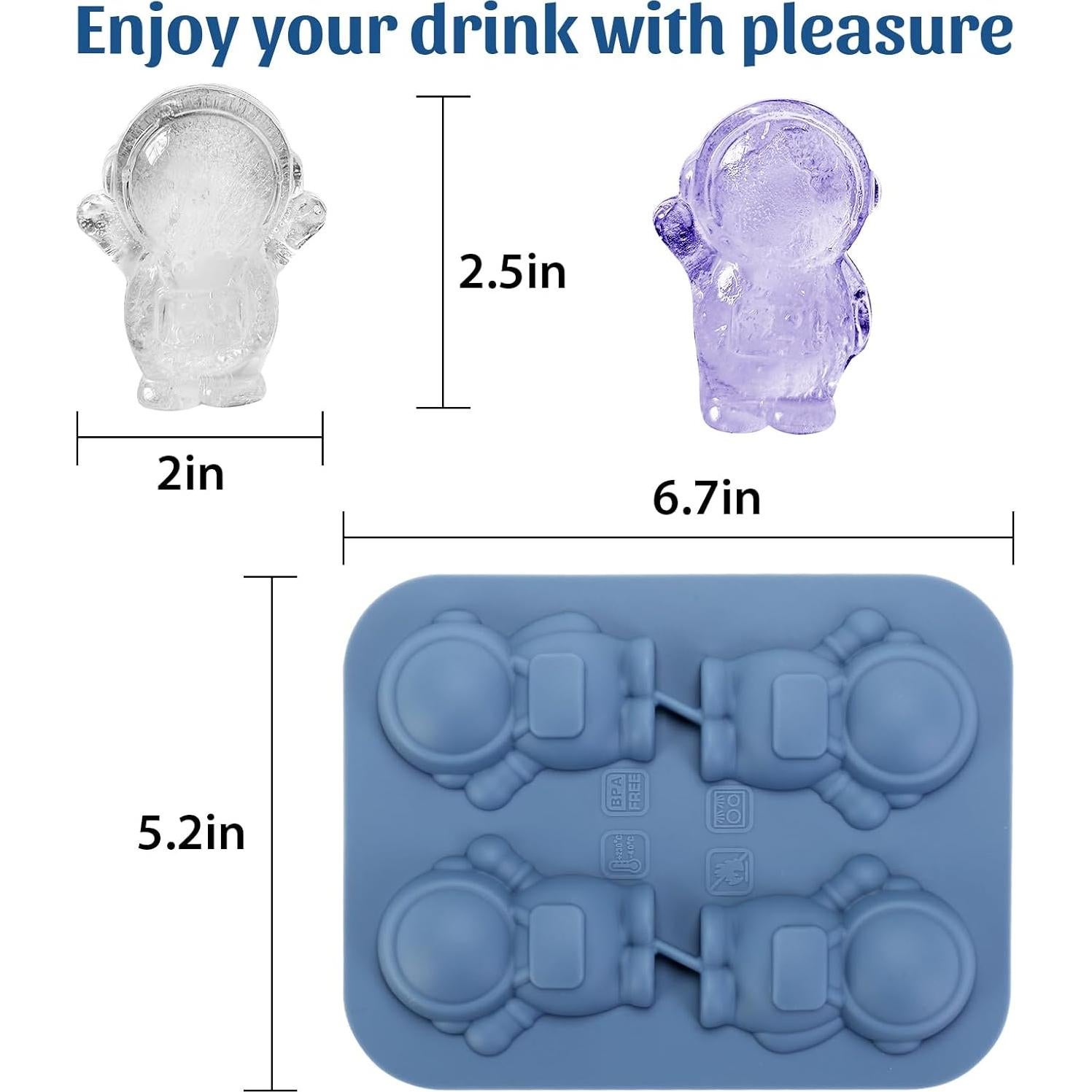 Bandeja de Hielo Grande Qomamount Astronauta Silicona BPA Free