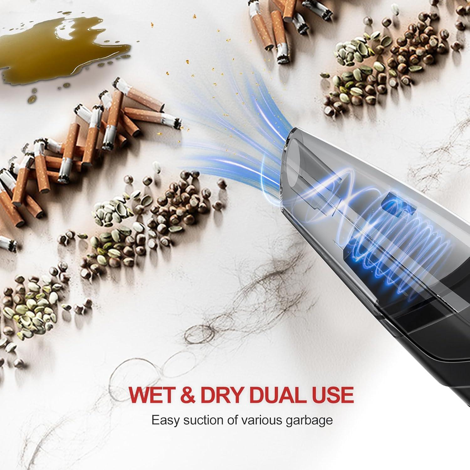 Aspiradora de Mano Tradetop X08 Inalámbrica 6.5KPA HEPA Negra