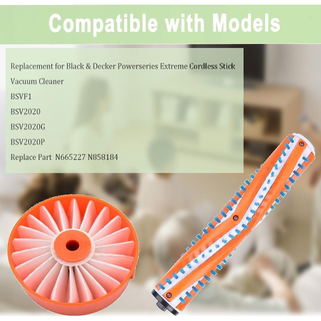 Repuestos para Aspiradora Black & Decker BSV2020G - 1 Rodillo + 2 Filtros HEPA