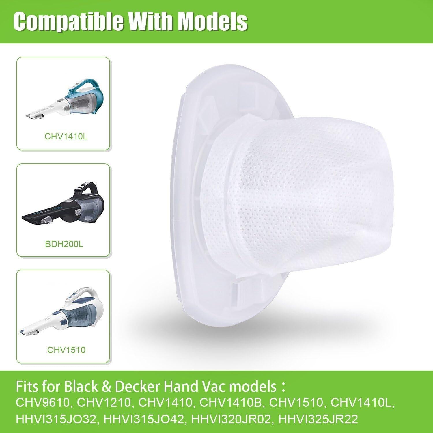 10 Filtros de Reemplazo VF110 para Aspiradora Black & Decker