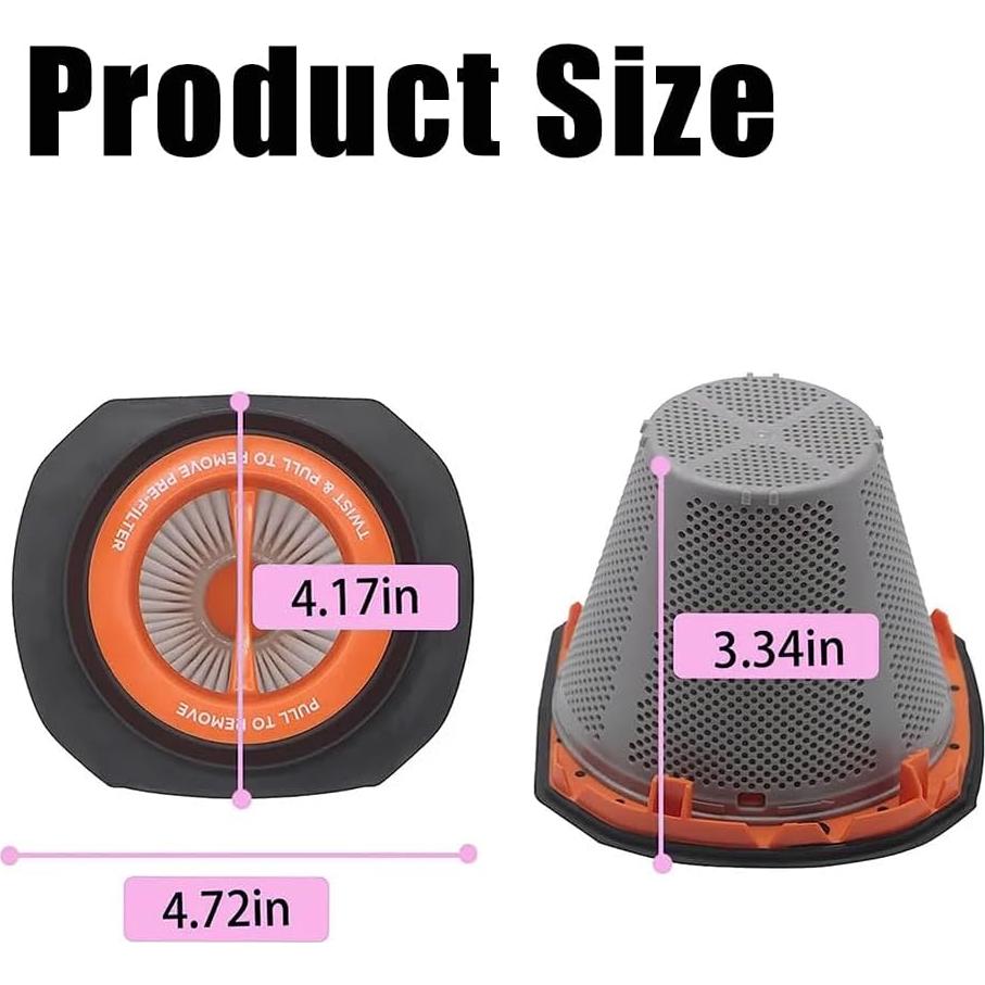 Filtro HEPA de Reemplazo Odashen para BLACK+DECKER 20V MAX