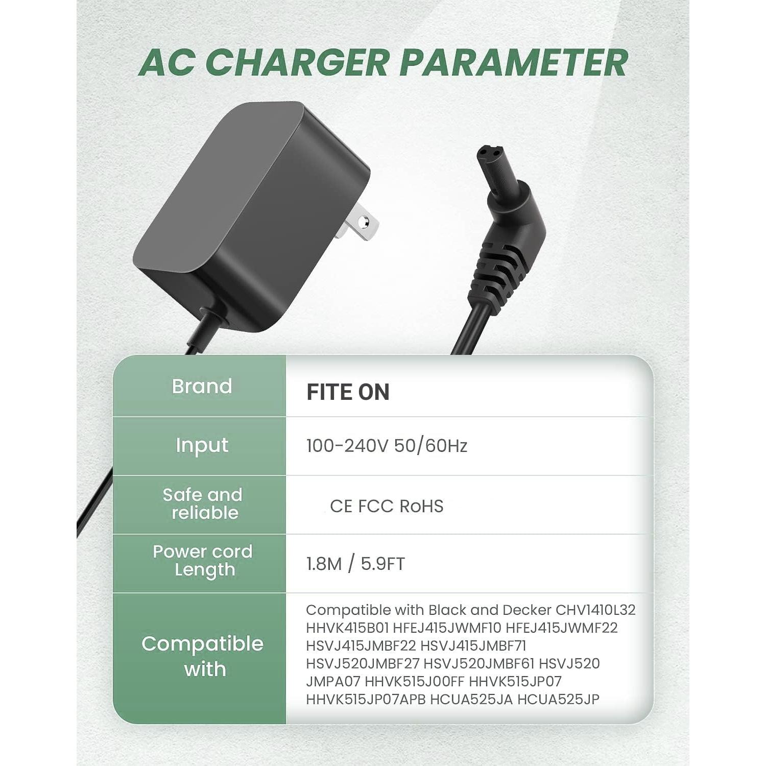 Cargador de pared FITE ON 23V para aspiradora Black & Decker