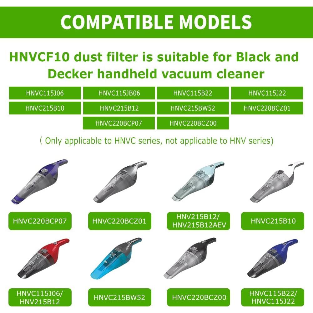 Paquete de 4 Filtros Lavables Black+Decker HNVC con Cepillo