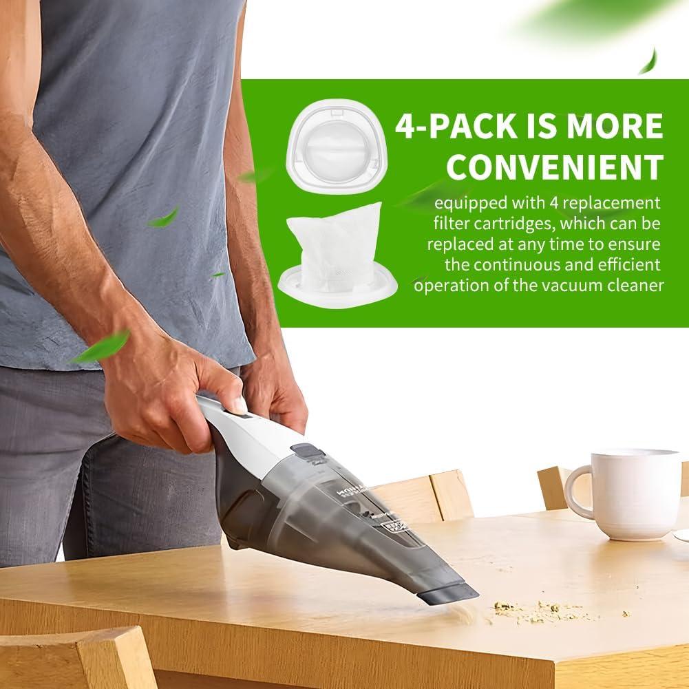 Paquete de 4 Filtros Lavables Black+Decker HNVC con Cepillo