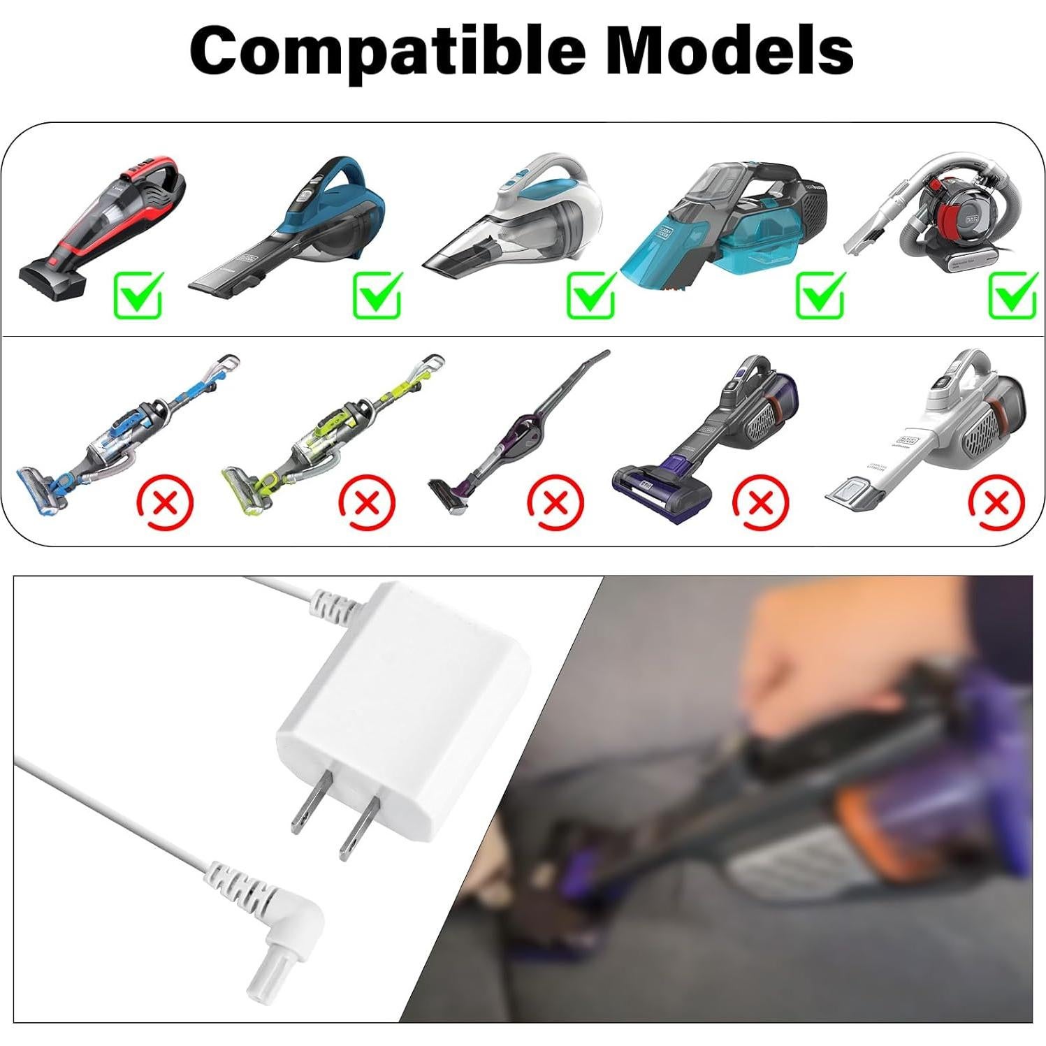 Cargador Ameri 15V para Aspiradora Black & Decker 90627870