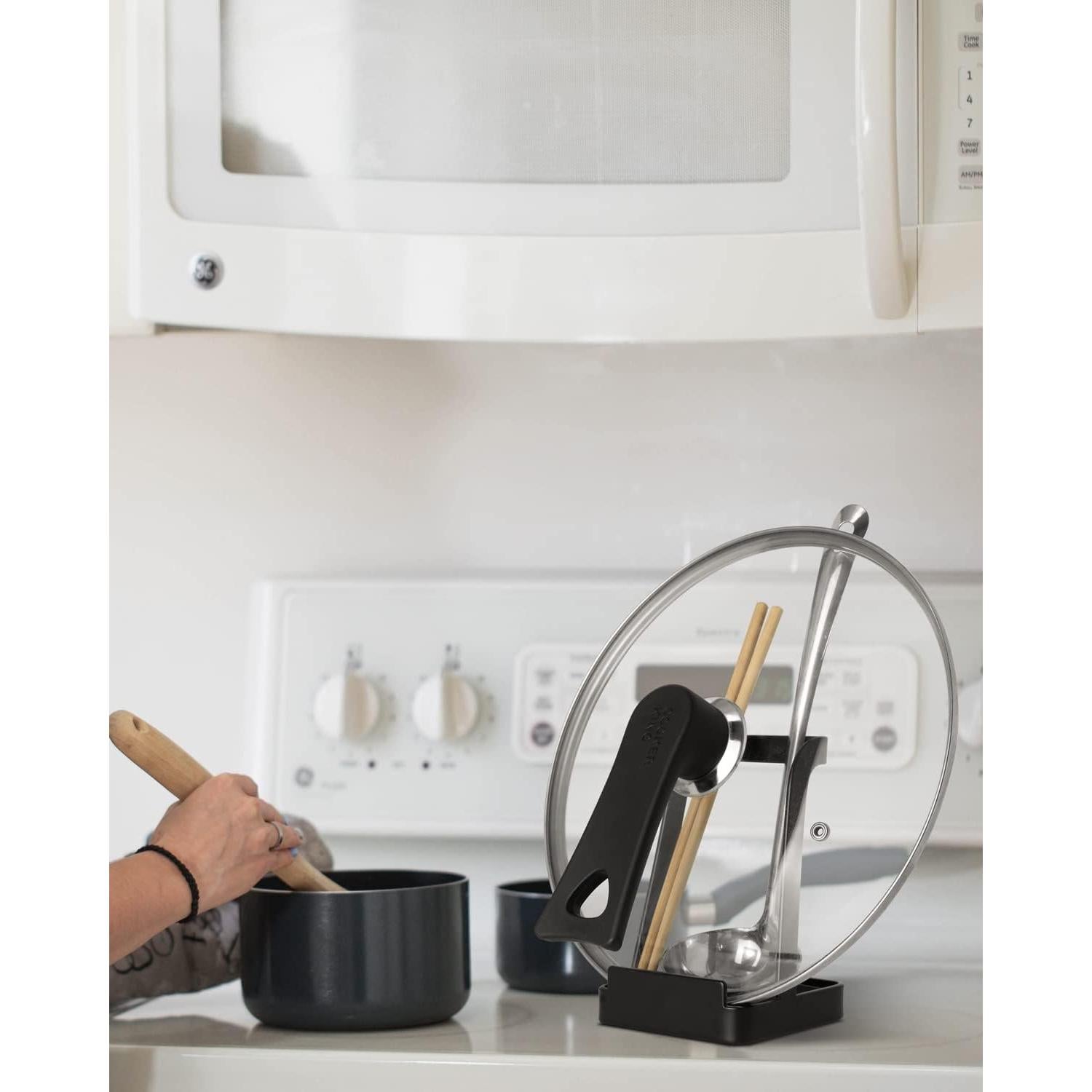 Soporte para Utensilios de Cocina Mukkuri Negro 10.2x10.2x15.2cm