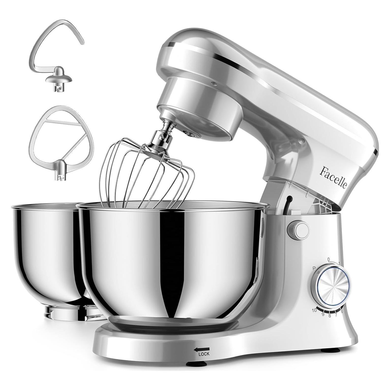 Mezclador de Pie Facelle SM-1542 6QT Acero Inoxidable 10 Velocidades