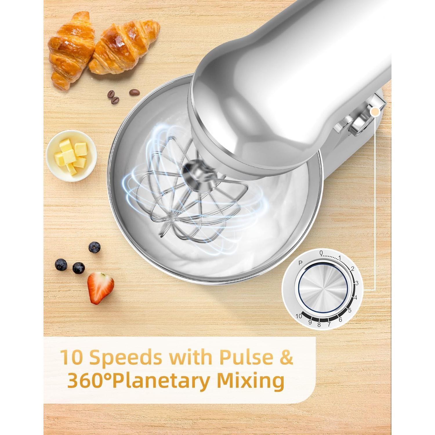 Mezclador de Pie Facelle SM-1542 6QT Acero Inoxidable 10 Velocidades