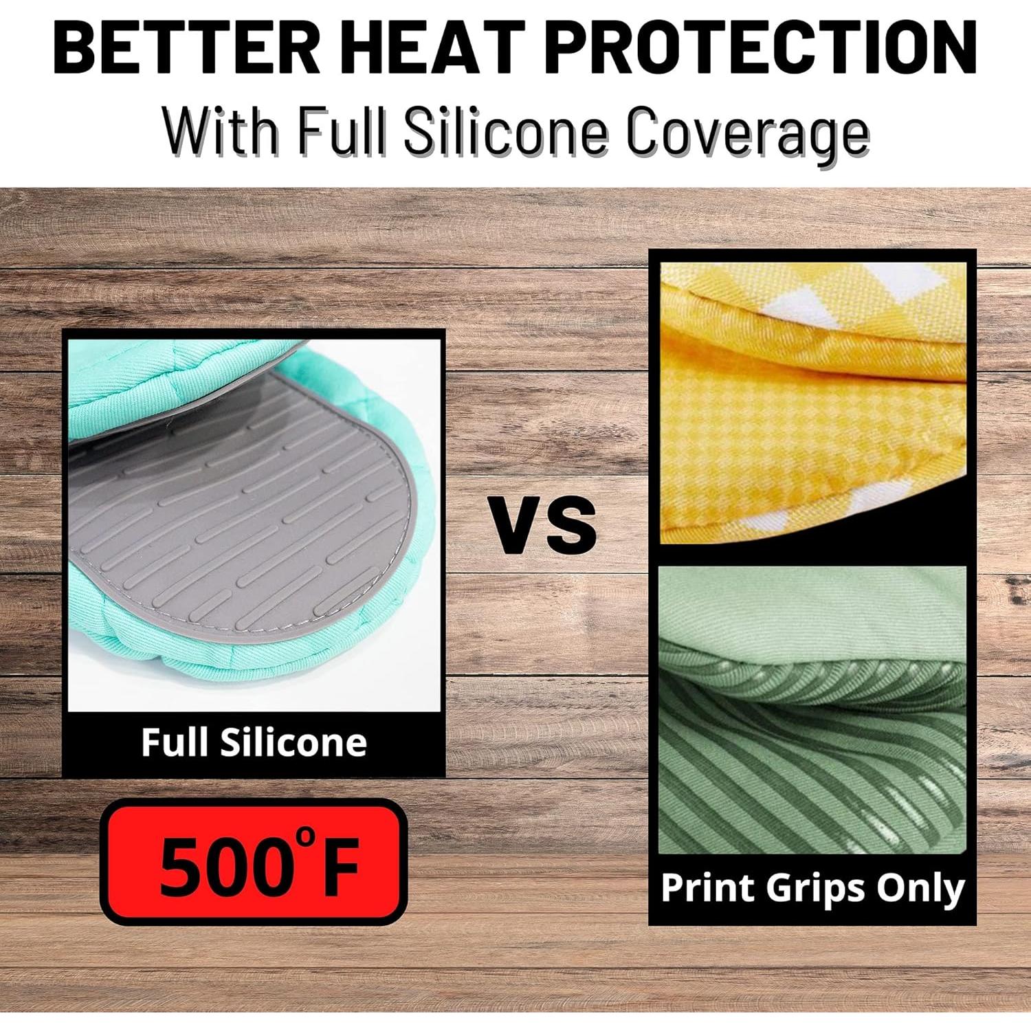 Manoplas de Horno Mini Kisx Silicona Aqua 14.5x13 cm