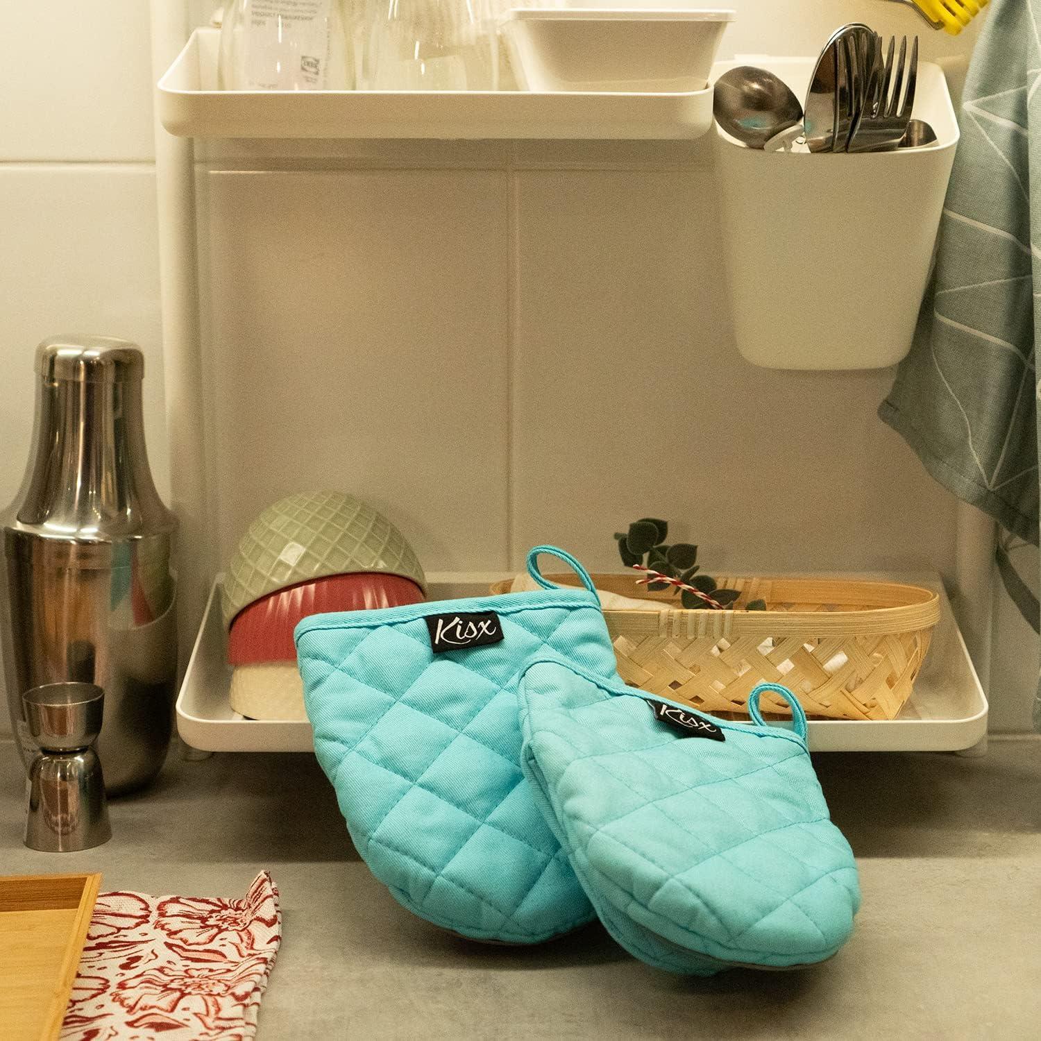 Manoplas de Horno Mini Kisx Silicona Aqua 14.5x13 cm