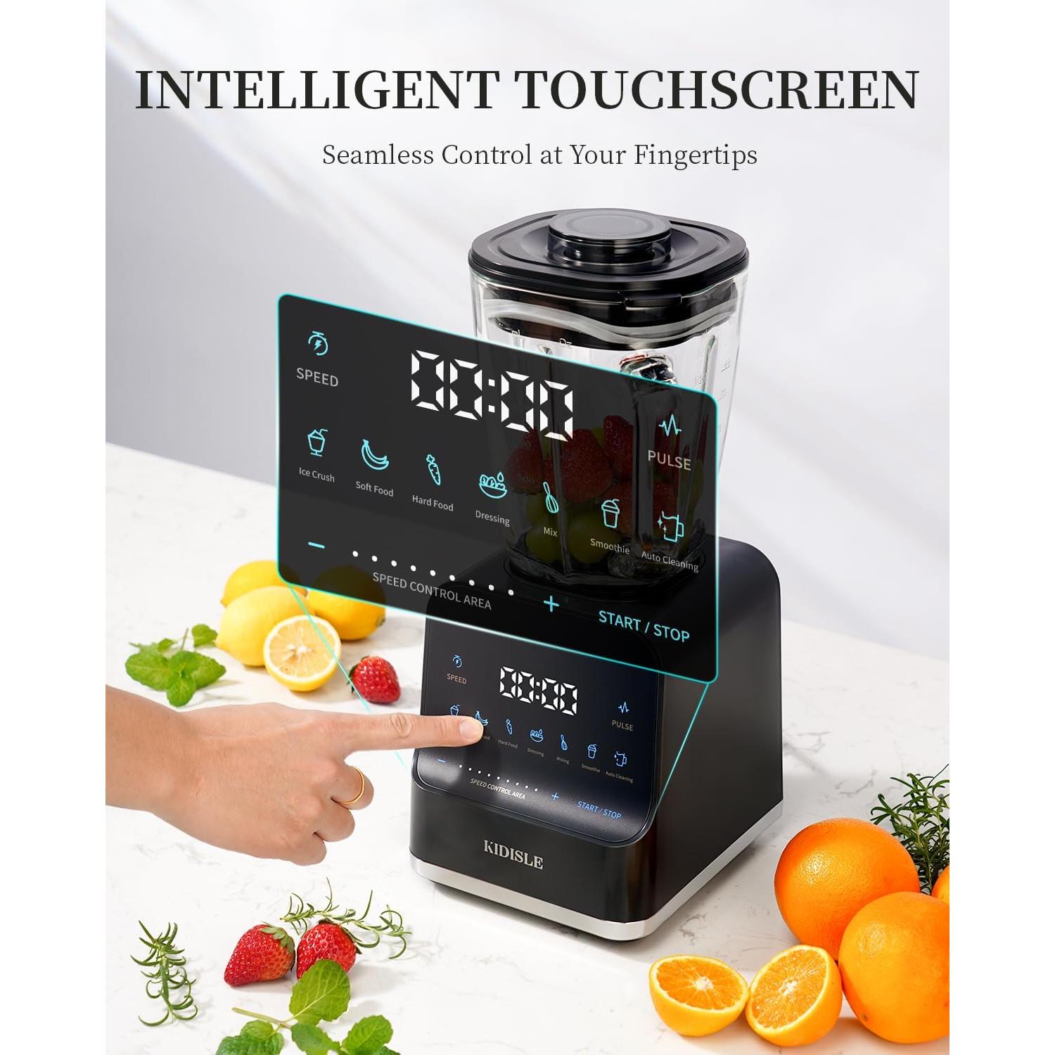 Batidora de Smoothies KIDISLE 1200W Jarra Vidrio 1.5L 9 Velocidades