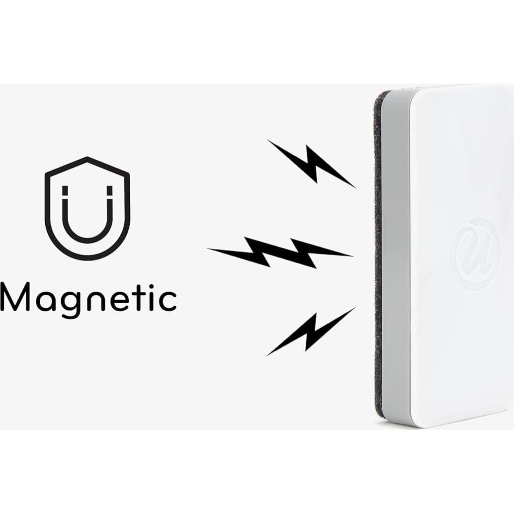 U Brands Magnetic Dry Erase Board Felt Eraser, 2"x5"x1", White, Lightweight Modern Design