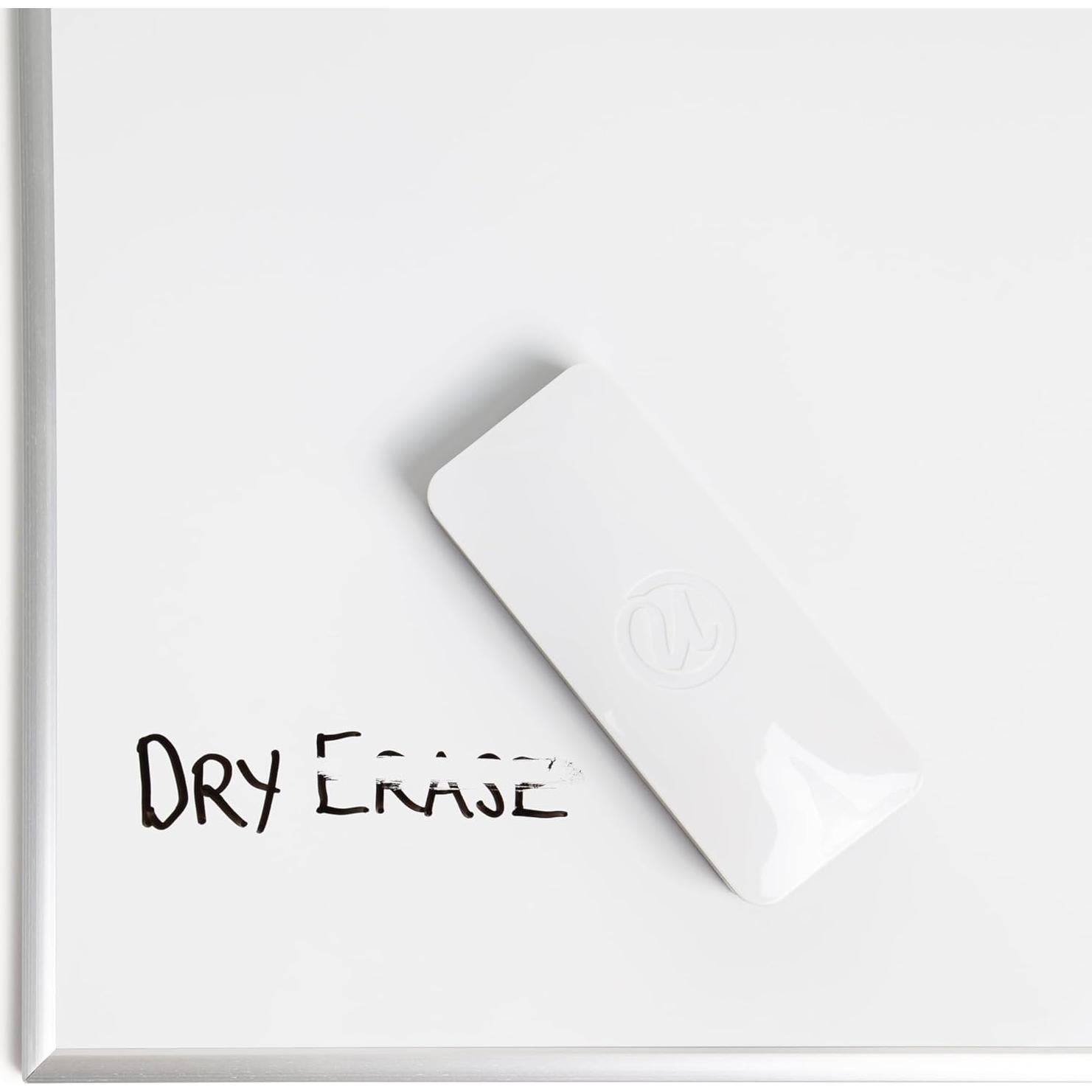 U Brands Magnetic Dry Erase Board Felt Eraser, 2"x5"x1", White, Lightweight Modern Design