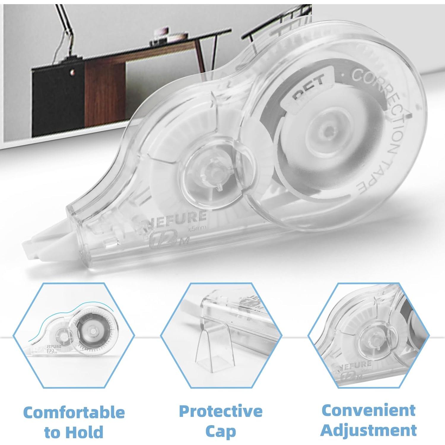 Cinta Correctora JEFURE 4 Pcs 0.51 cm Transparente