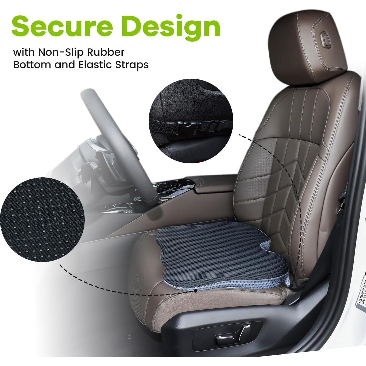 Cojín de Asiento Viscoelástico Dreamer Car QFC040-BK Negro