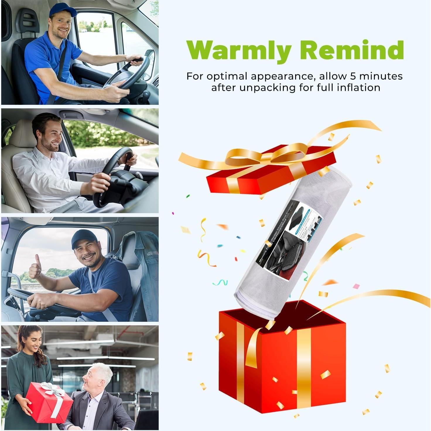 Cojín de Asiento Viscoelástico Dreamer Car QFC040-BK Negro