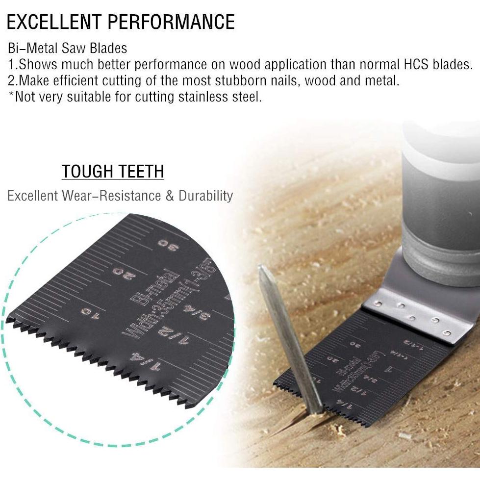 Cuchillas de Sierra Oscilante Bi-Metal 50 Pcs Ettonsun Universal