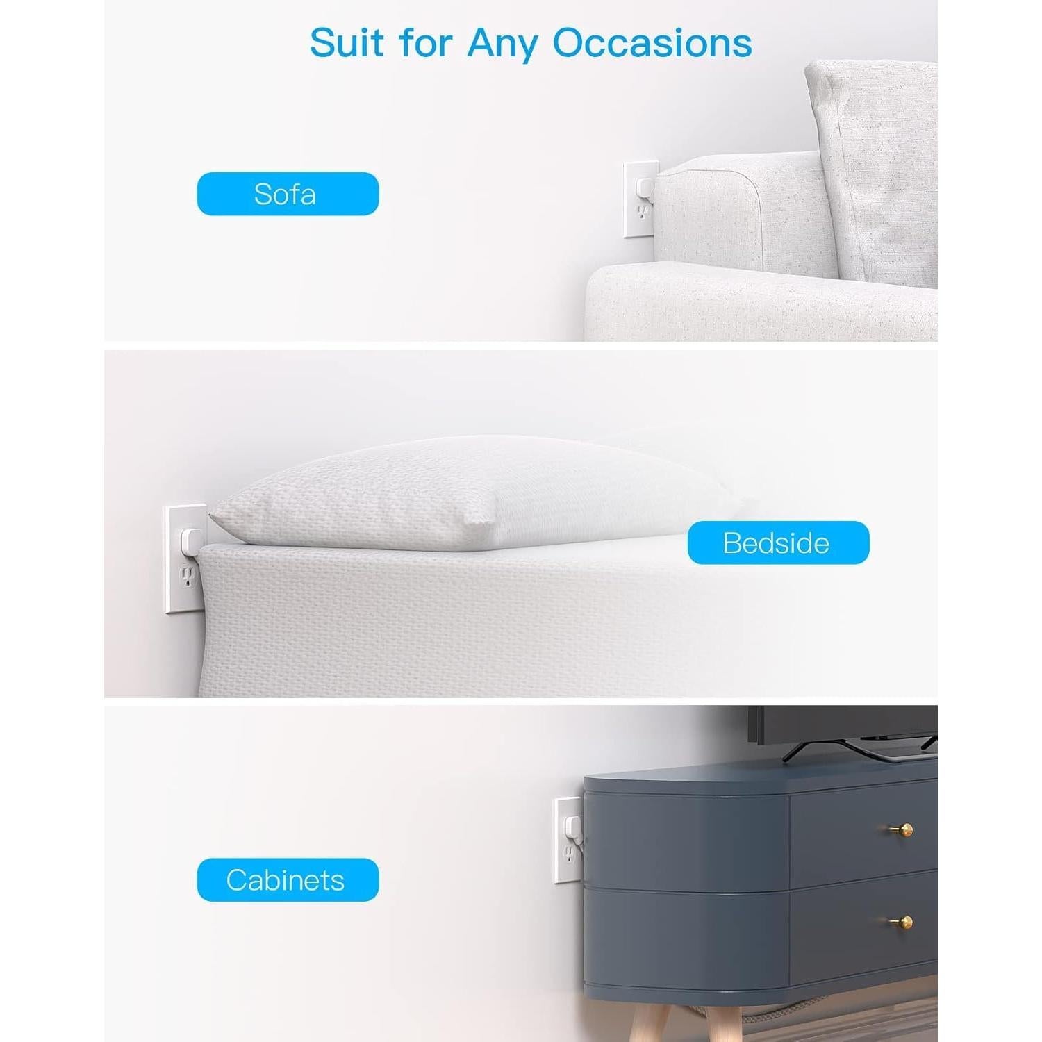 Regleta de Enchufe HANYCONY 3 Salidas 3 USB C 30.48 cm