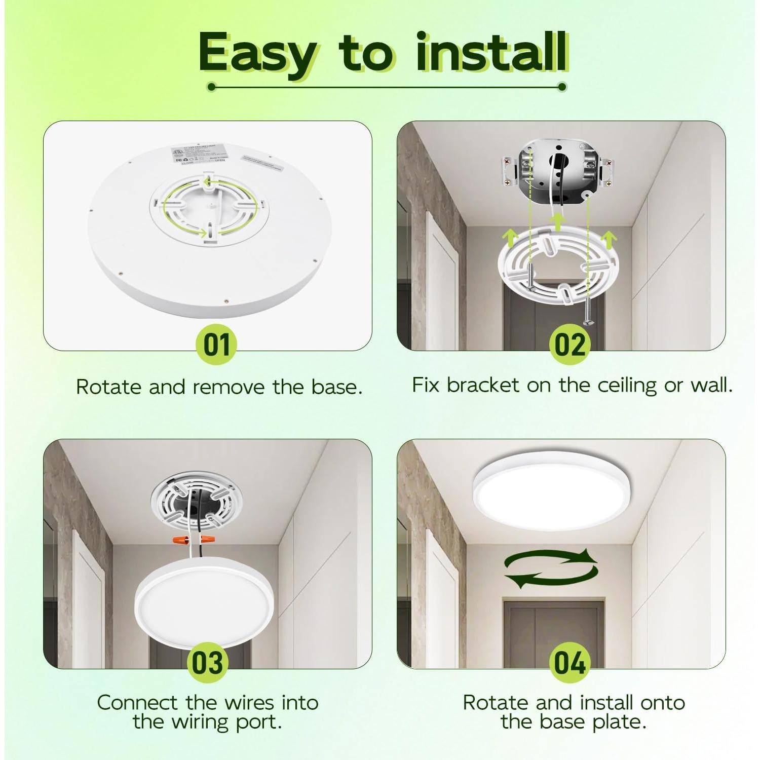 Luz LED Redonda Plana Hykolity 18W 1800LM 3CCT 22.86cm Blanca