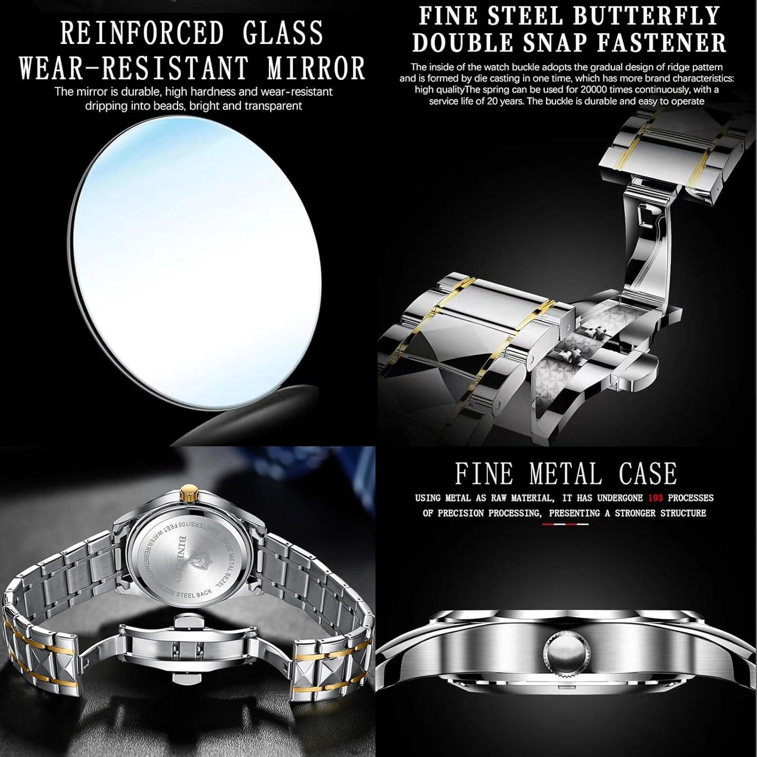 Relojes de pareja Yunanwa con calendario y resistencia al agua