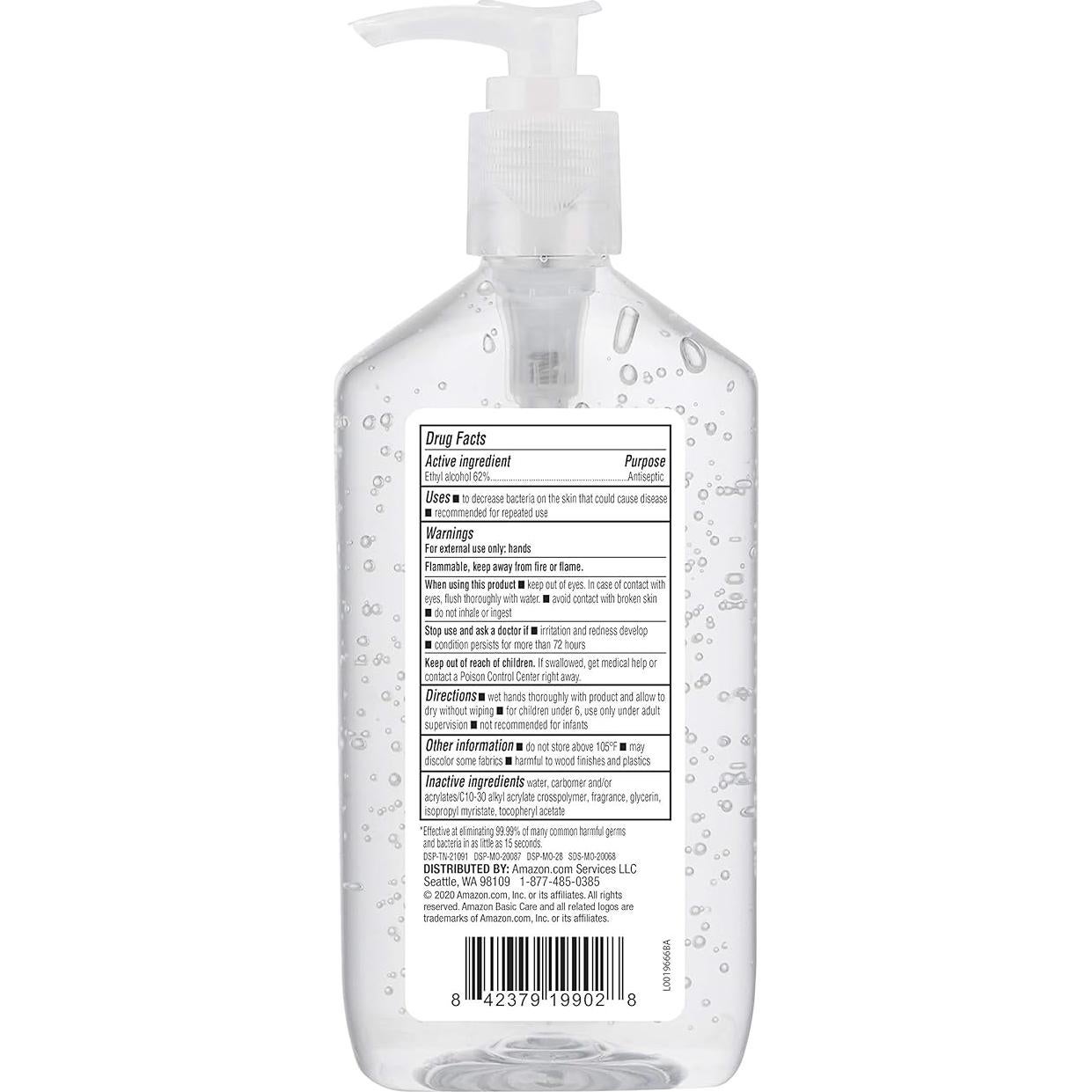 Desinfectante de Manos Amazon 355 ml - Paquete de 6, 62% Alcohol