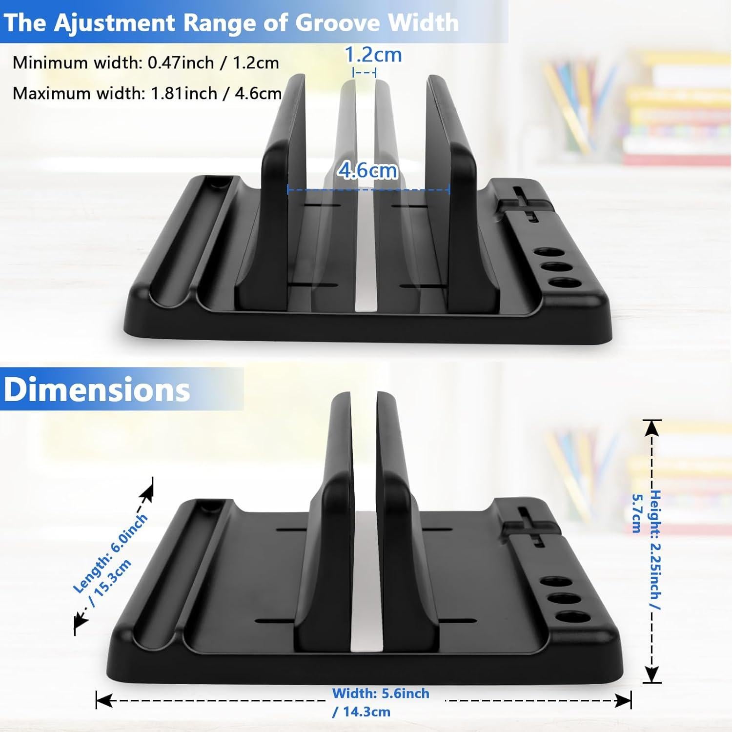Soporte Vertical para Laptop Lcckyeng 1 Ranura Negro Ajustable