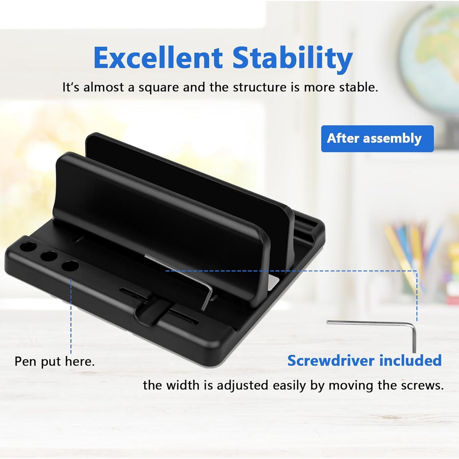 Soporte Vertical para Laptop Lcckyeng 1 Ranura Negro Ajustable