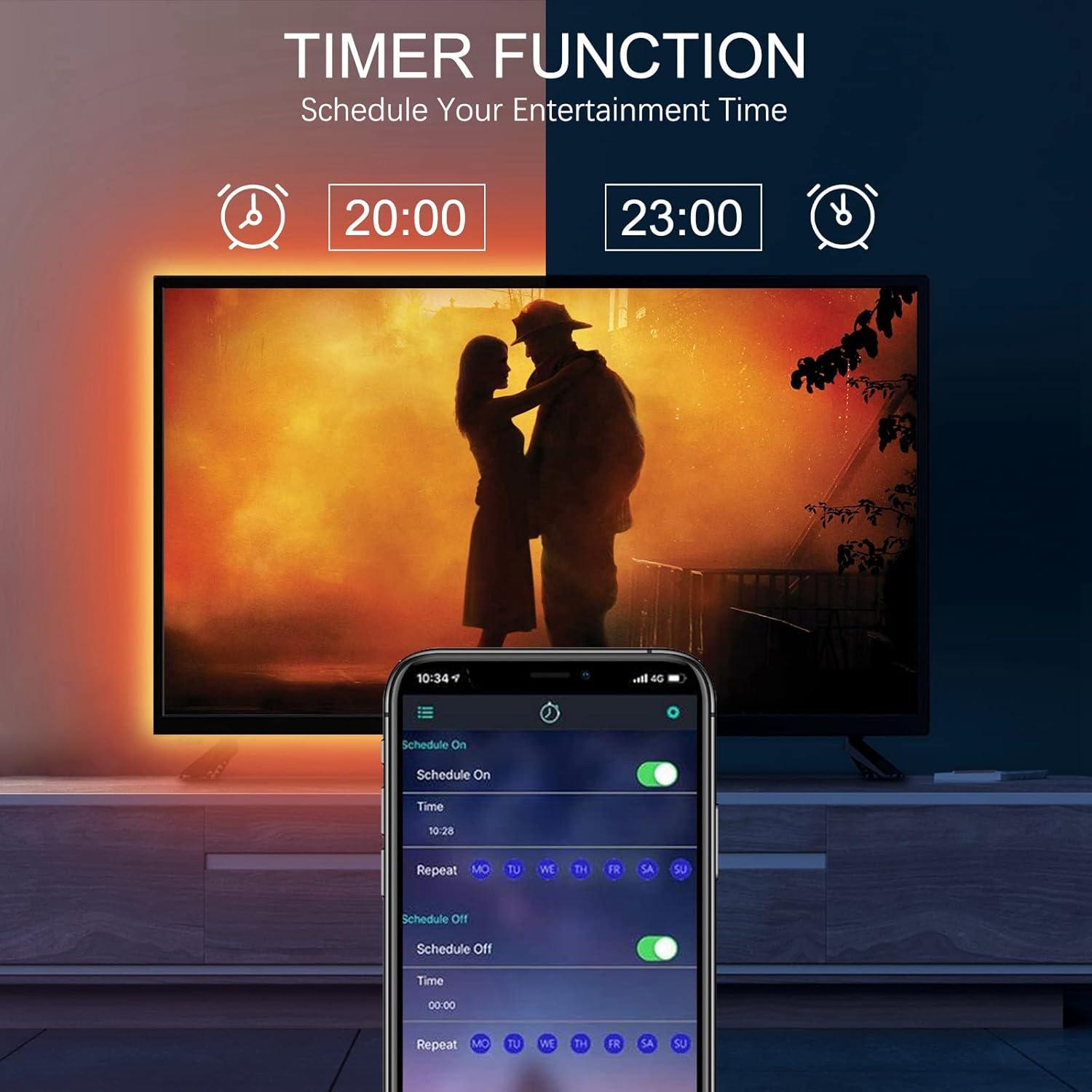 Tira de luces LED RGB para TV ZHIGUANGZHIN 3M con control remoto