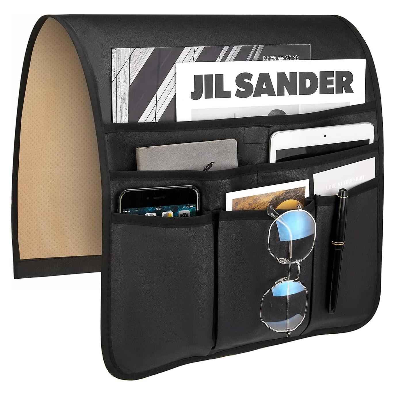 Organizador de Control Remoto Teniux de Cuero Sintético 6 Bolsillos