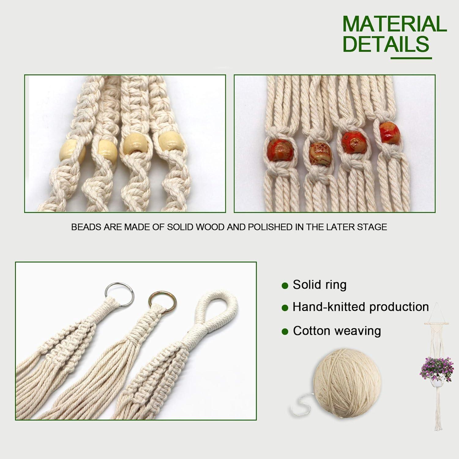 Colgador de Plantas de Macramé IGaiety 5 Pcs Algodón 5.4 kg