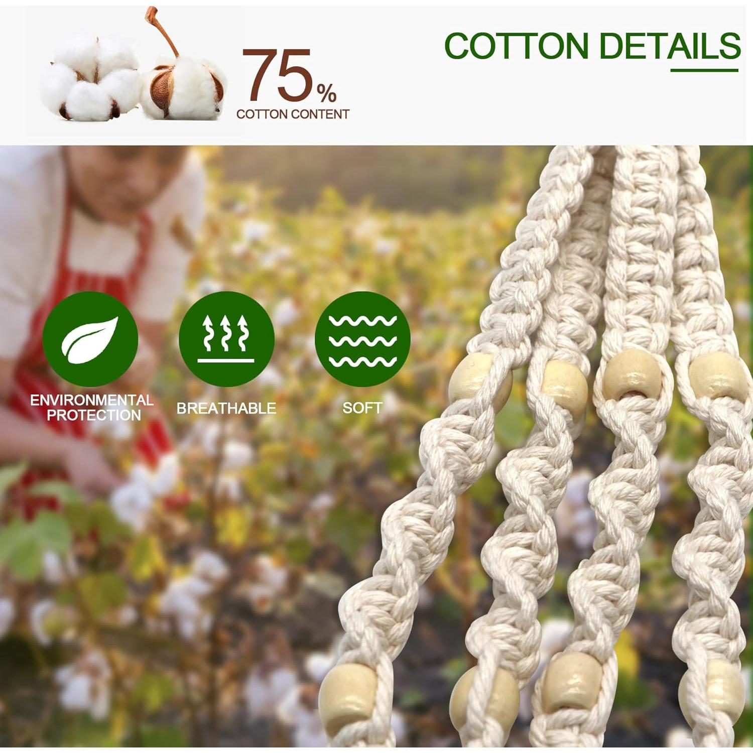 Colgador de Plantas de Macramé IGaiety 5 Pcs Algodón 5.4 kg