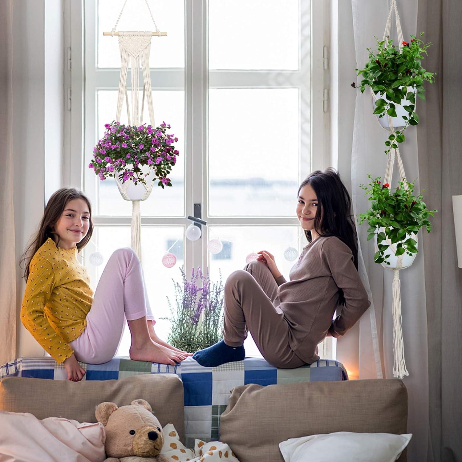 Colgador de Plantas de Macramé IGaiety 5 Pcs Algodón 5.4 kg