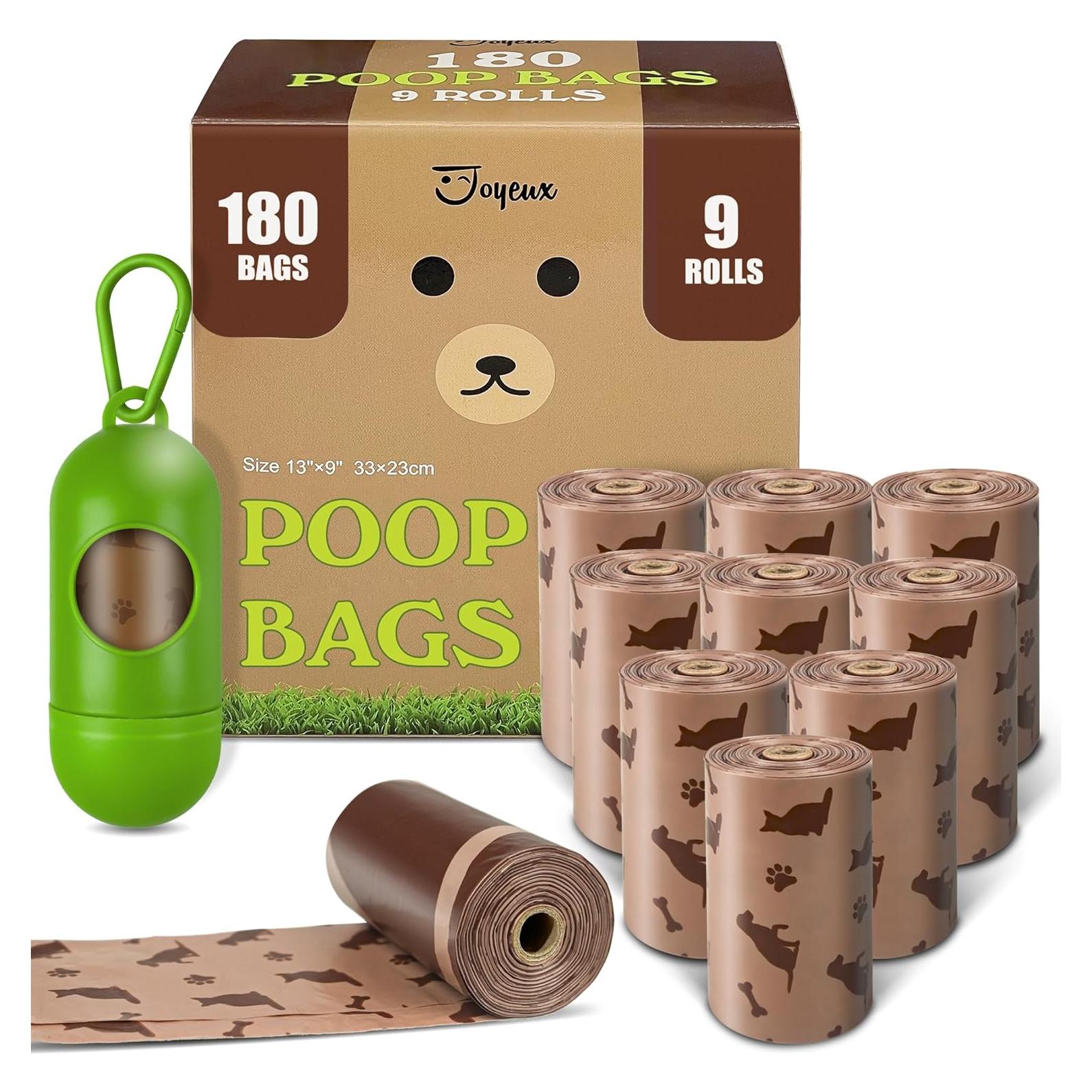 Bolsas de Excremento para Perros JOYEUX 180 Unidades a Prueba de Fugas