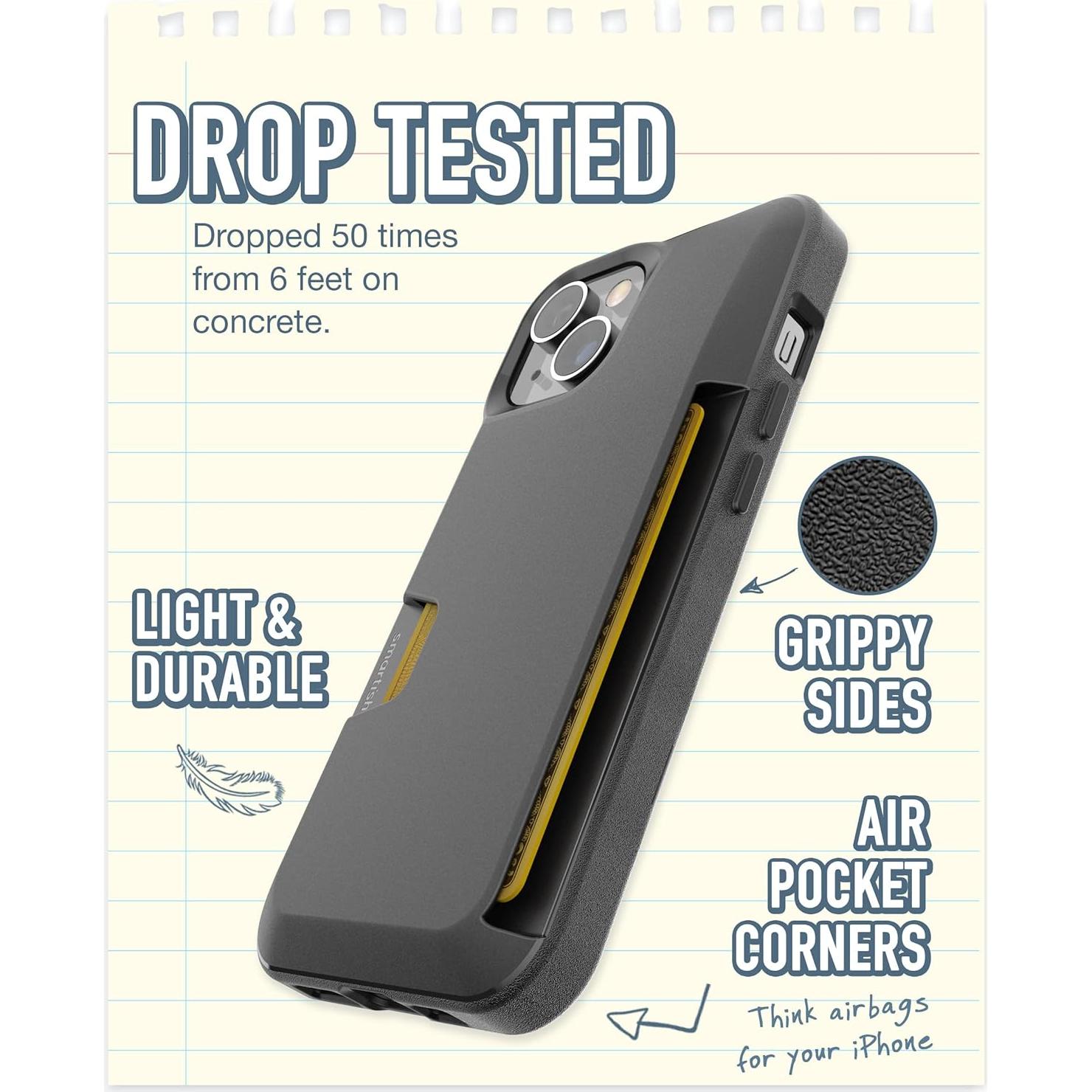 Funda Smartish para iPhone 14 - Asesino de Cartera Negra