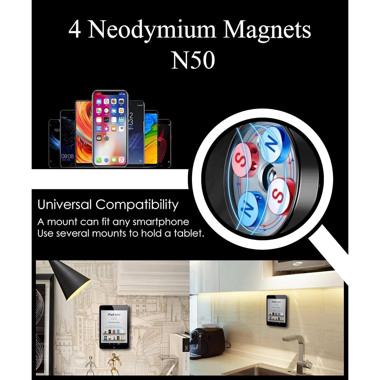 Soporte Magnético SALEX para Teléfono de Coche 2 Paquete Negro