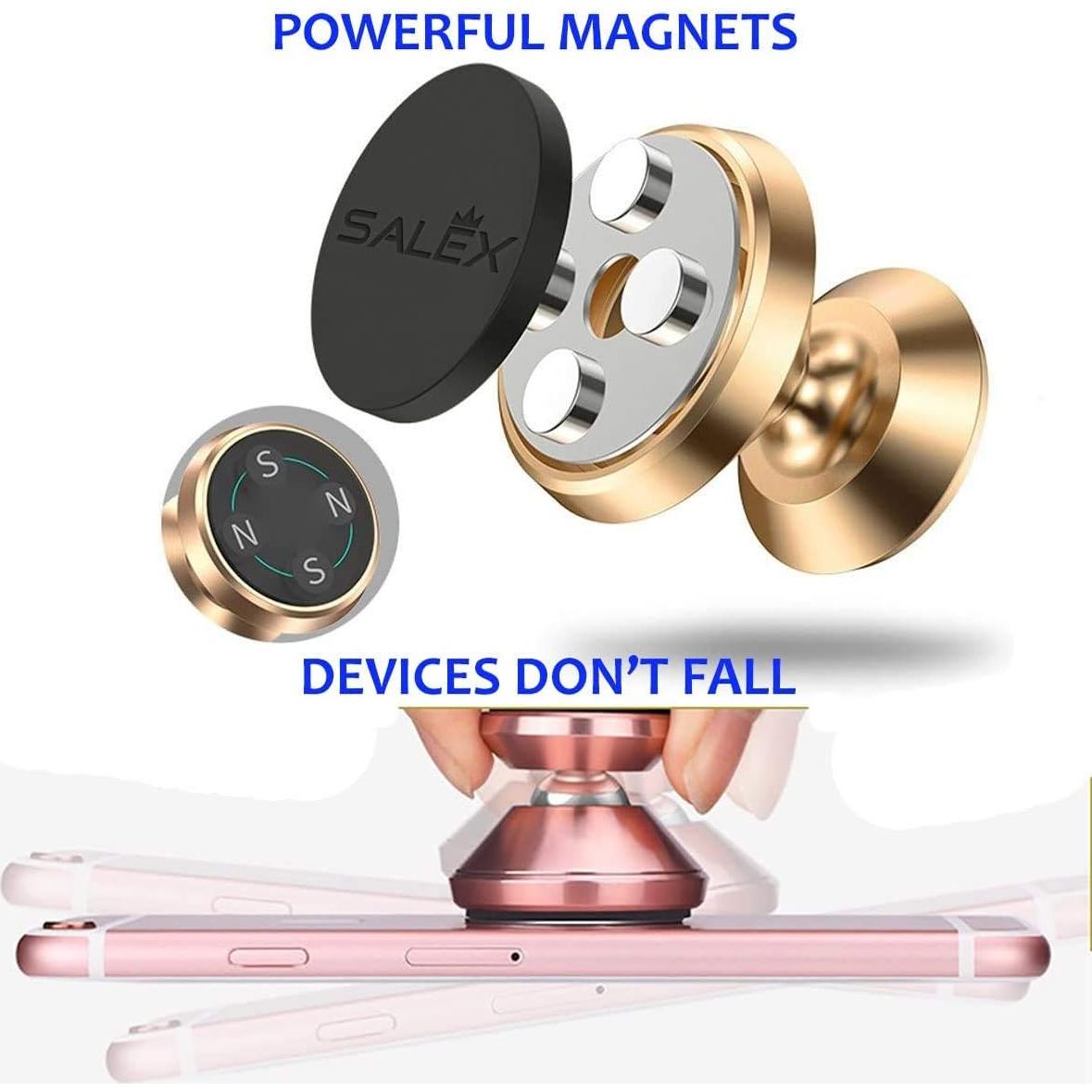 Soporte Magnético SALEX para Teléfono de Coche 2 Paquete Negro