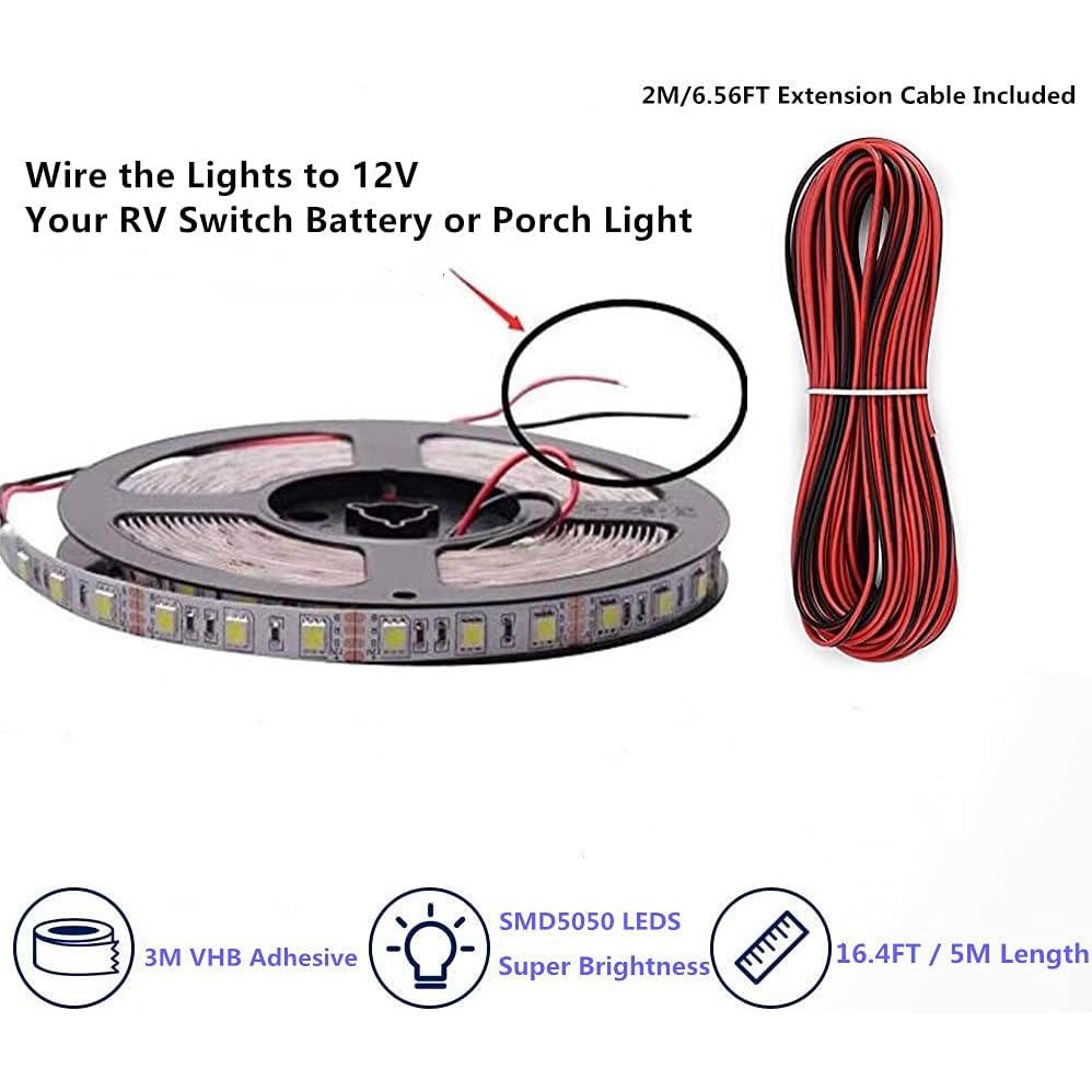 Luces LED de Toldo Azul 5m Lrimauix 12V Impermeables
