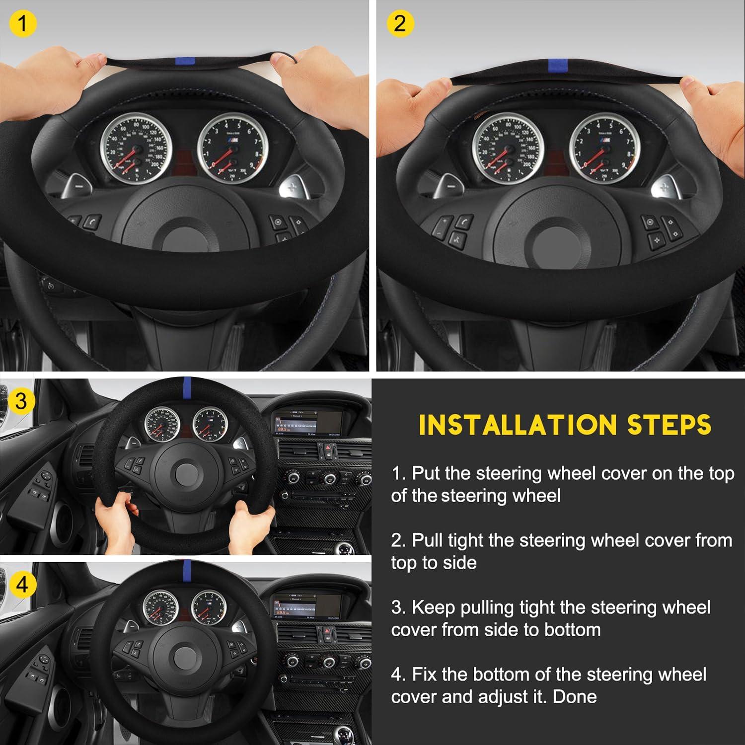 Funda de Volante SthExtra de Ante Universal 37-38.5 cm Negra