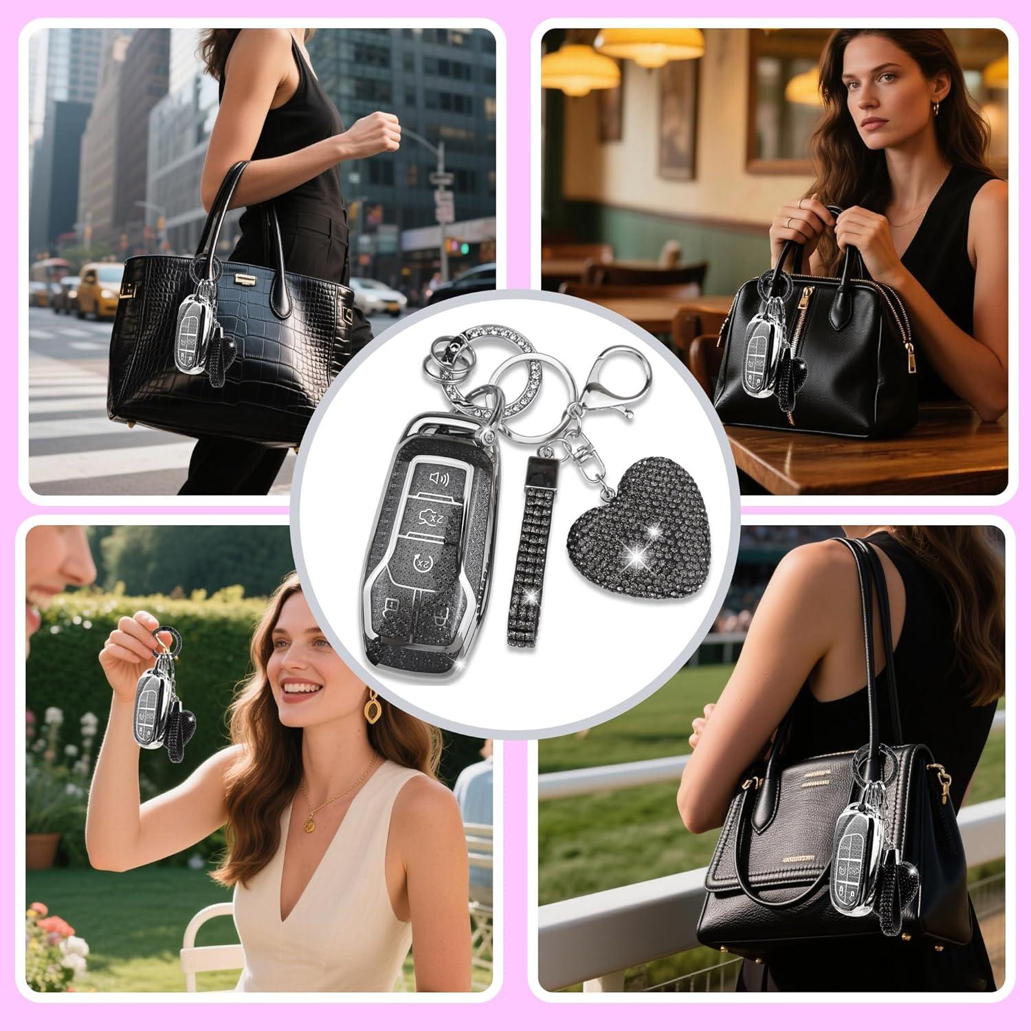 Cubierta de llavero Simocky para Ford 5 botones - Negro