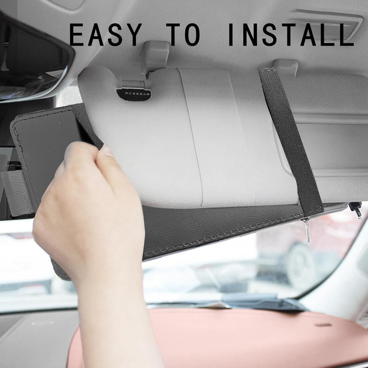 Organizador de Visera de Coche UlifeBetter Negro 30x15 cm