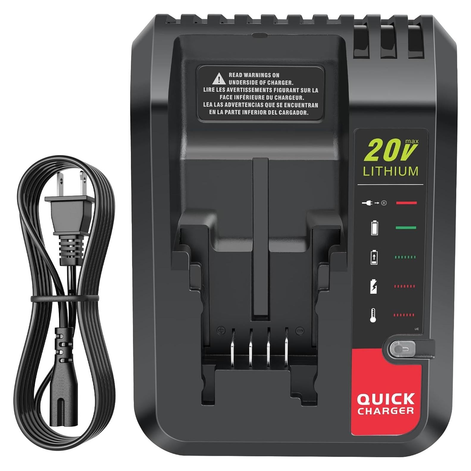 Cargador Rápido 20V Black & Decker y Porter-Cable PCC692L