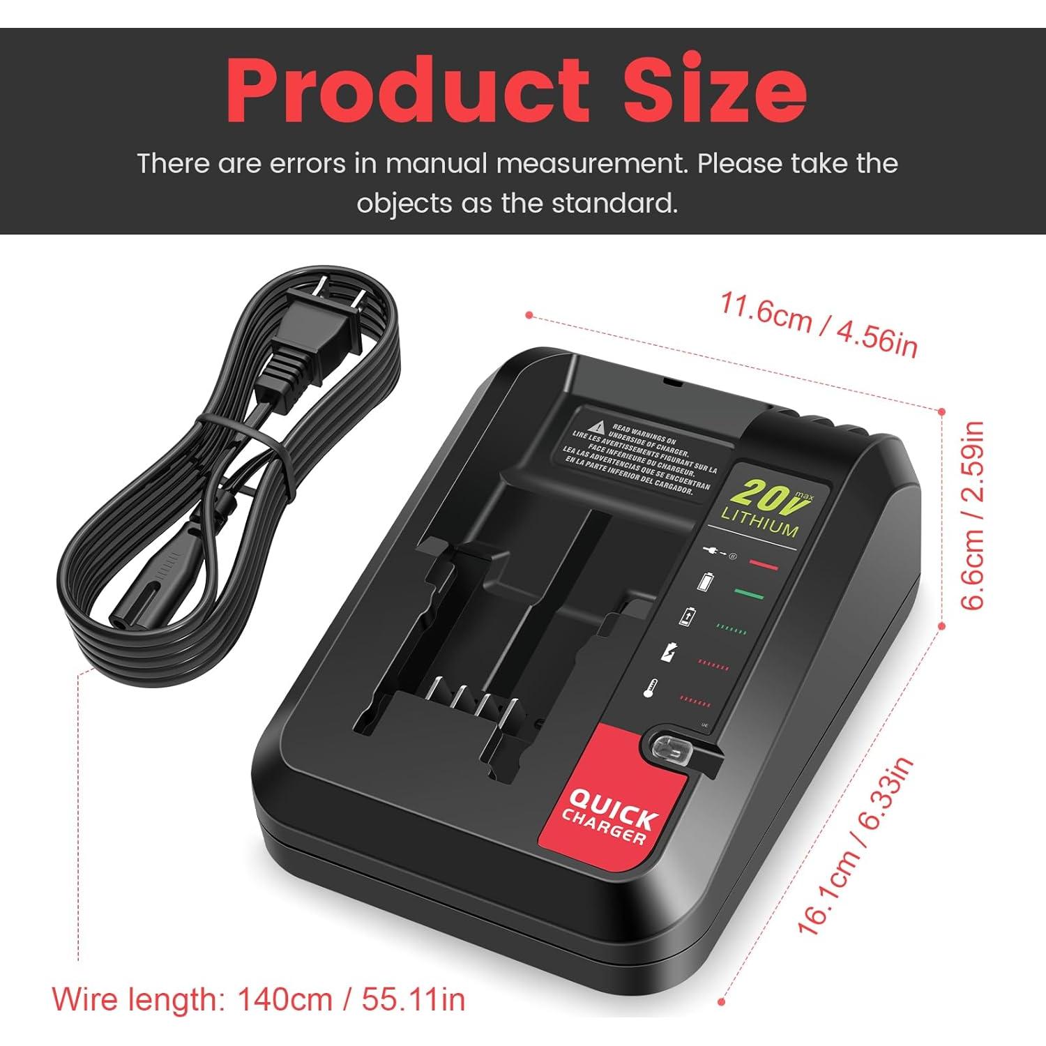 Cargador Rápido 20V Black & Decker y Porter-Cable PCC692L