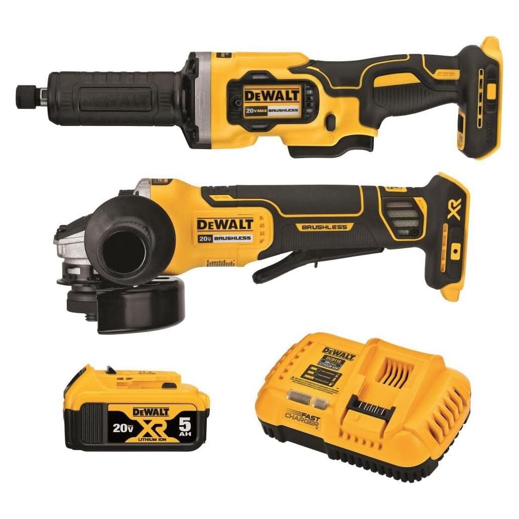 Kit Amoladoras Inalámbricas DEWALT 20V MAX DCK203P1 2 Pzas