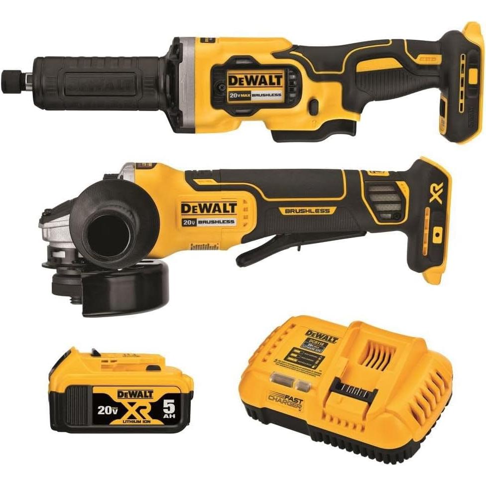 Kit Amoladoras Inalámbricas DEWALT 20V MAX DCK203P1 2 Pzas