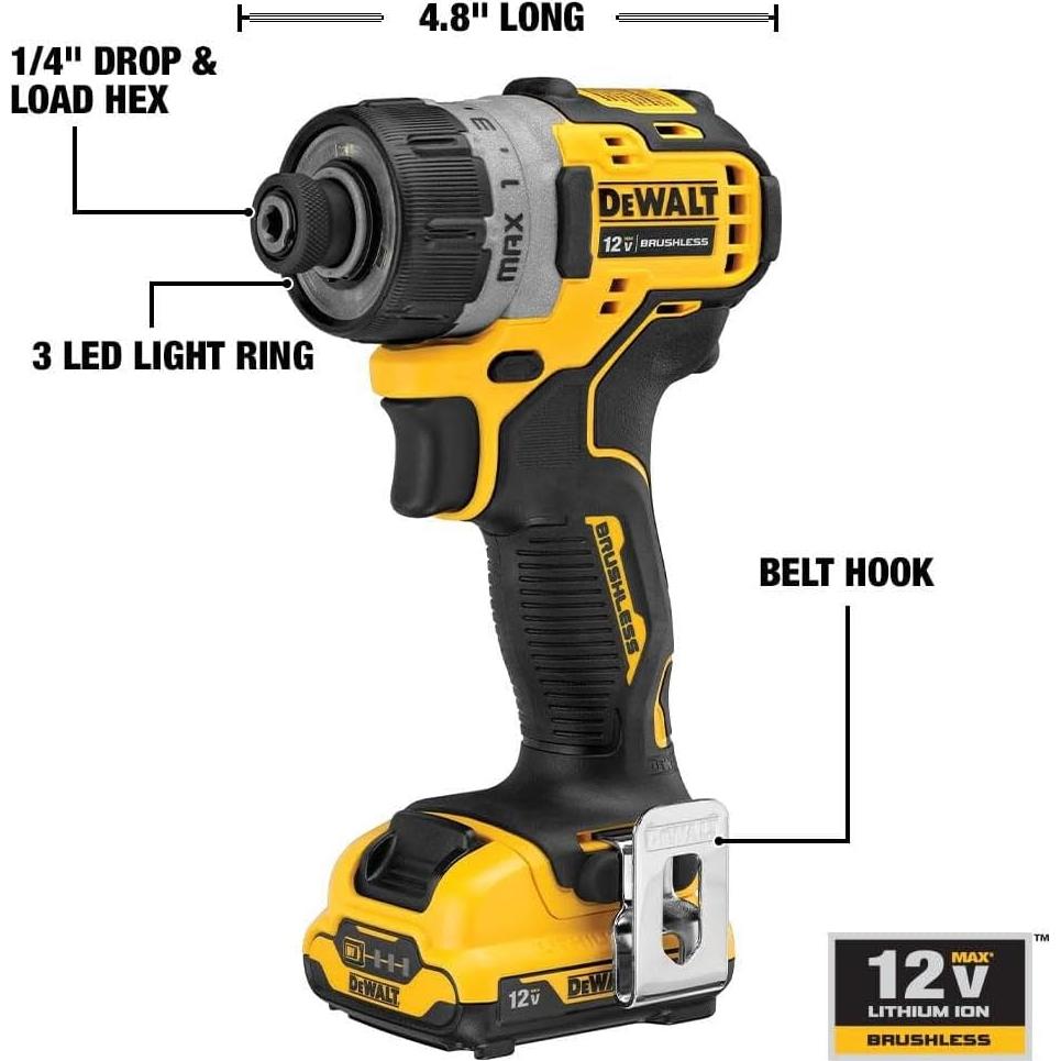Destornillador Inalámbrico DEWALT DCF601 12V MAX 1/4" 2Ah