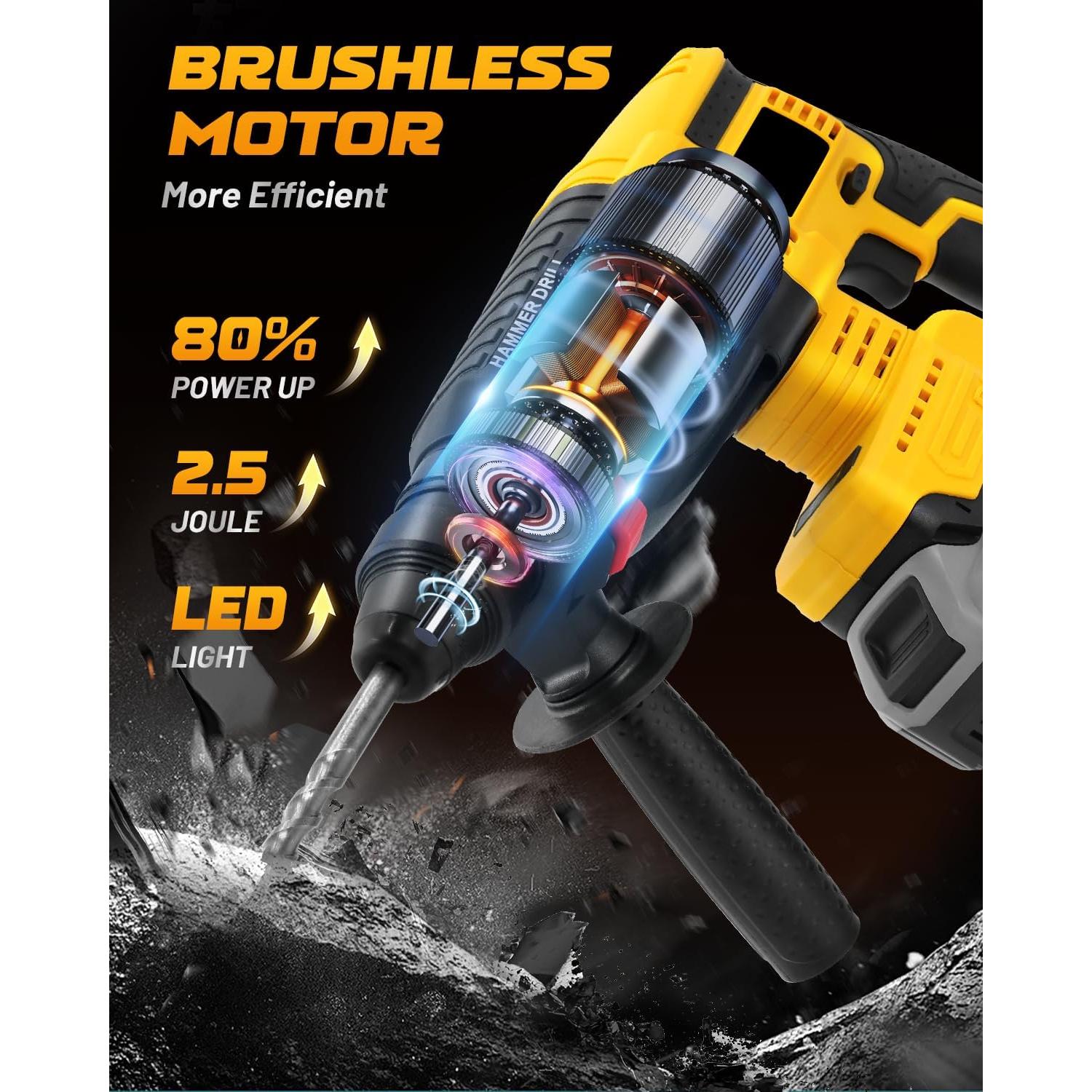 Taladro de Martillo Inalámbrico Dewalt 20V MAX SDS-Plus 4 en 1