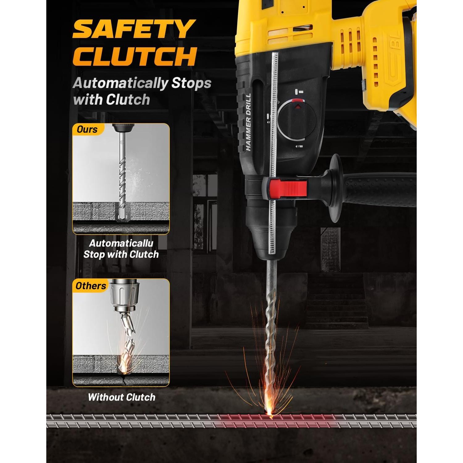 Taladro de Martillo Inalámbrico Dewalt 20V MAX SDS-Plus 4 en 1