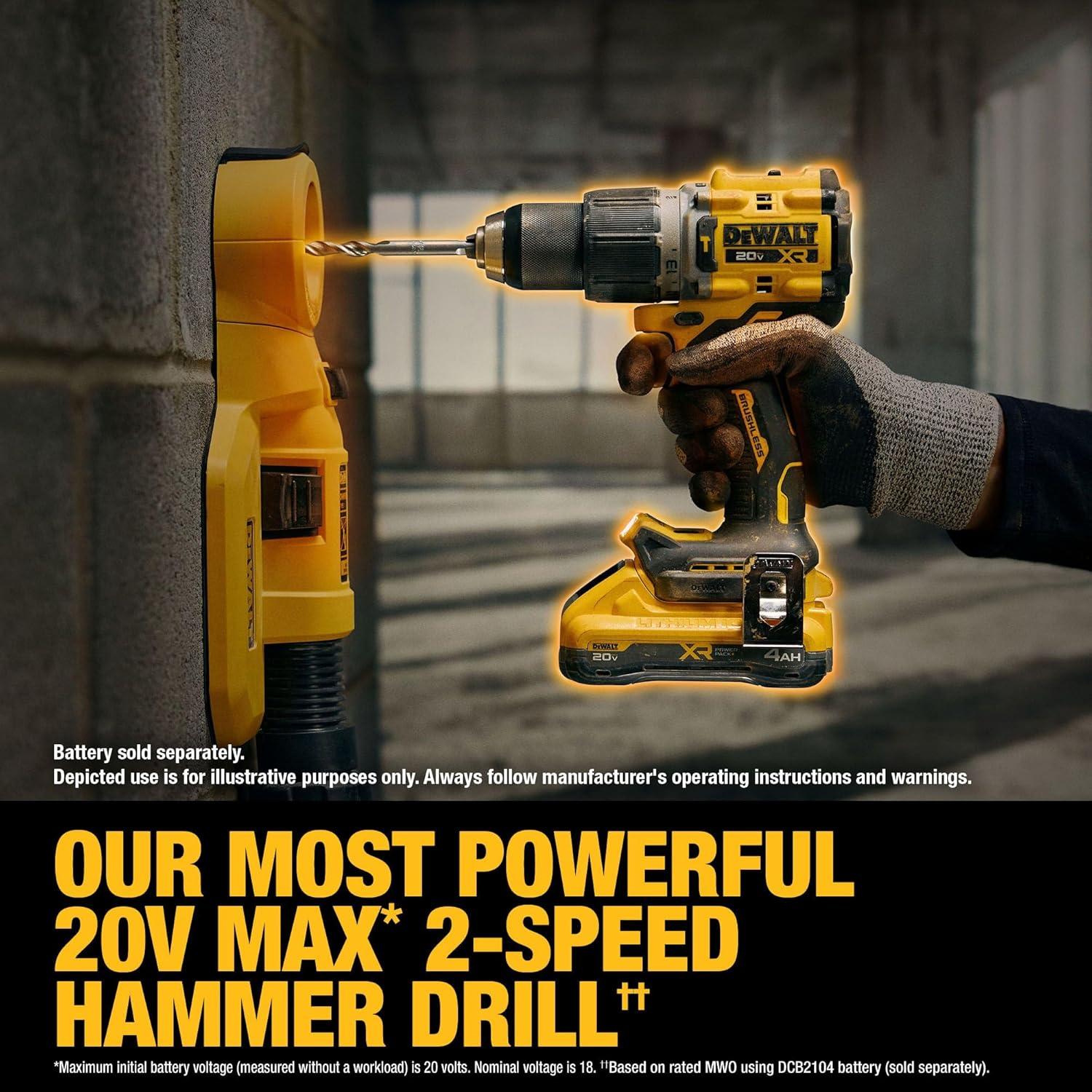 Taladro Perforador Inalámbrico DEWALT 20V MAX XR 1/2" Sin Escobillas