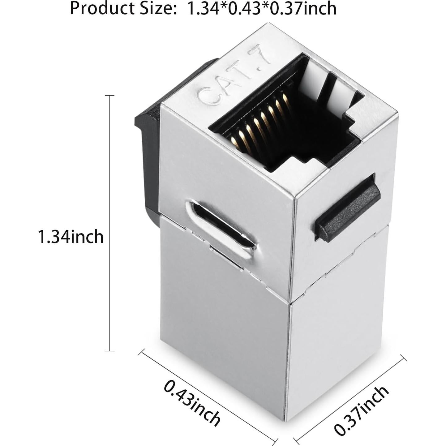 Conector Keystone CAT7 PHIZLI Acoplador RJ45 Femenino 2 Pzas
