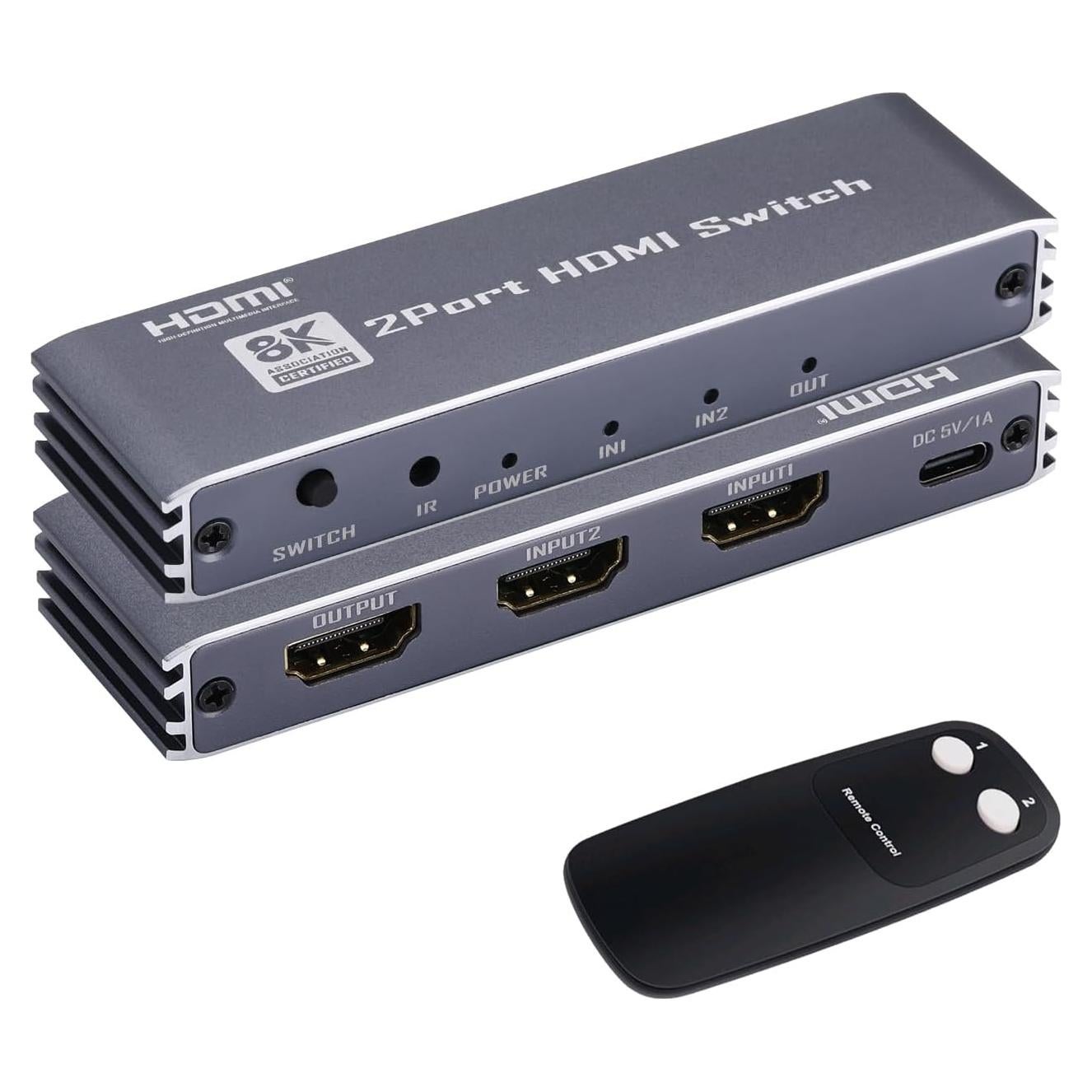 Interruptor HDMI 2.1 8K GGrozza 2 en 1 Control Remoto